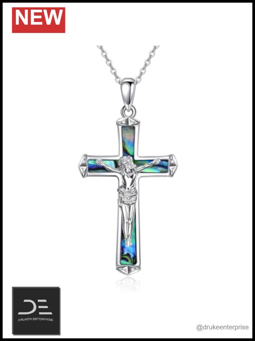 925 Sterling Silver Crucifix Cross Pendant Necklace Christian Jewelry Women